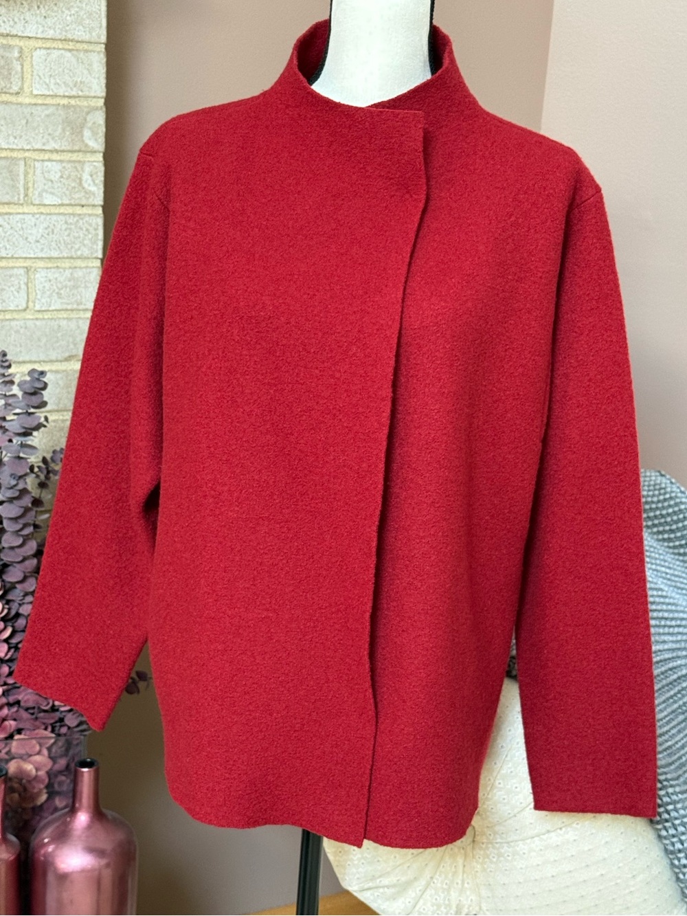 EILEEN FISHER Boiled Wool Short Jacket - Red Cedar